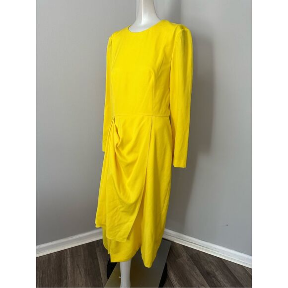 Alexander McQueen Long-Sleeved Draped Midi-Dress - Picture 6 of 11